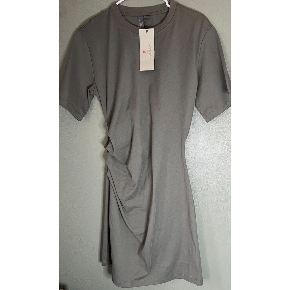 NWT Sweaty Betty Easy Ruched T-Shirt Dress Green Small